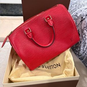 Louis Vuitton Castillian Red Epi speedy 25 rare excellent condition vintage